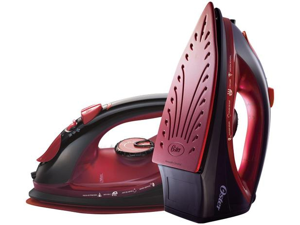 Ferro de Passar Roupa a Vapor Oster GCSTBS5966 - Preto e Vermelho