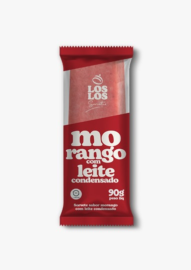 SORVETE LOS LOS MORANGO COM LEITE CONDENSADO 90G